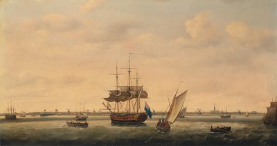 Die Fregatte Surprise vor Anker vor Great Yarmouth, Norfolk von Francis Holman